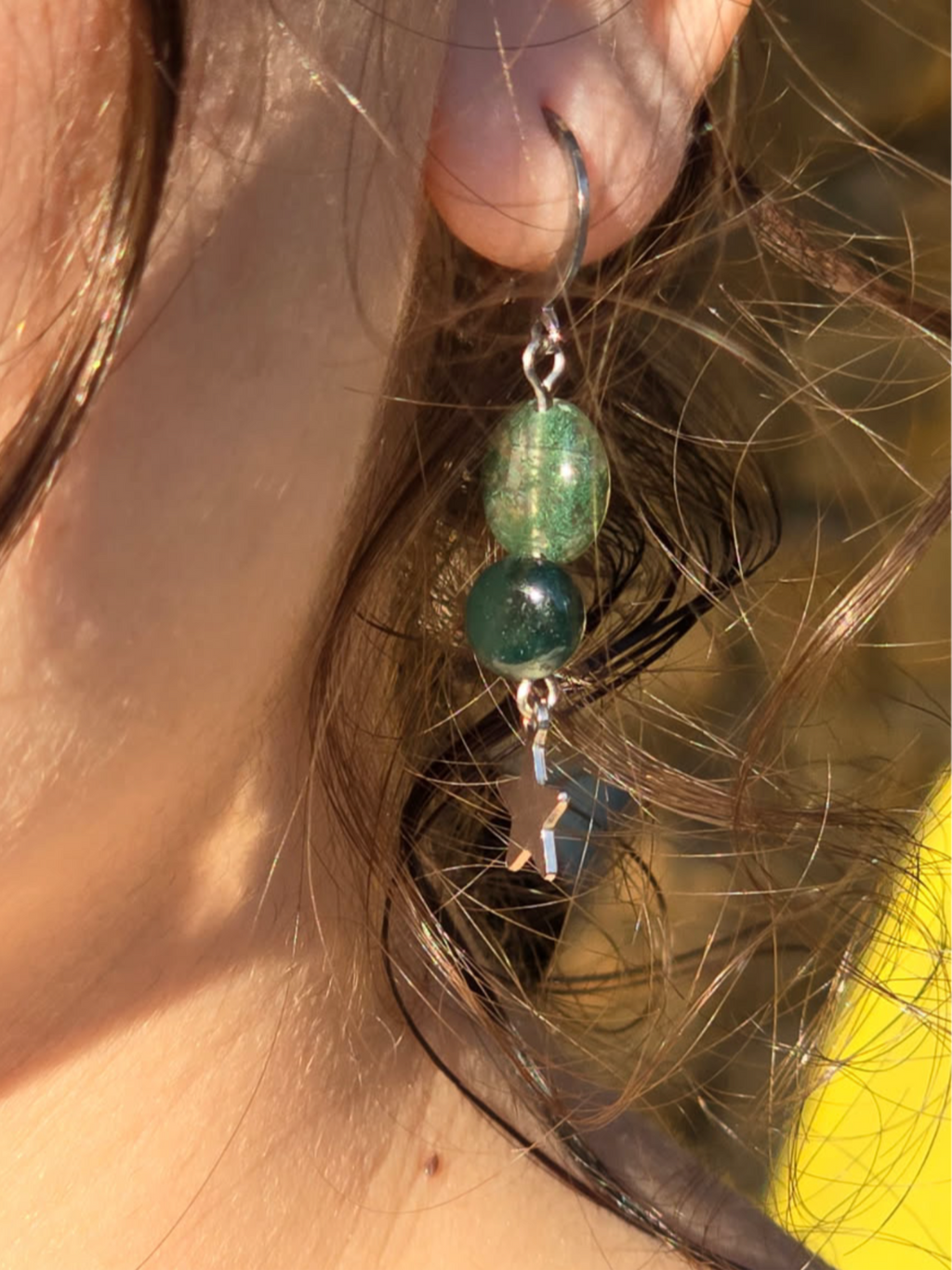 Boucles d’oreilles ASTRA en               agate-mousse