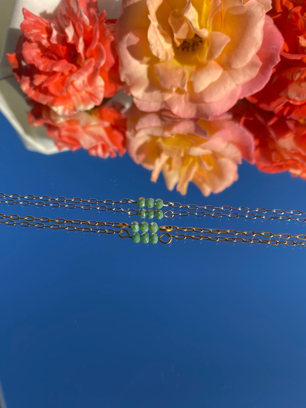 Bracelet ELAYA, coloré, vert, doré, argent