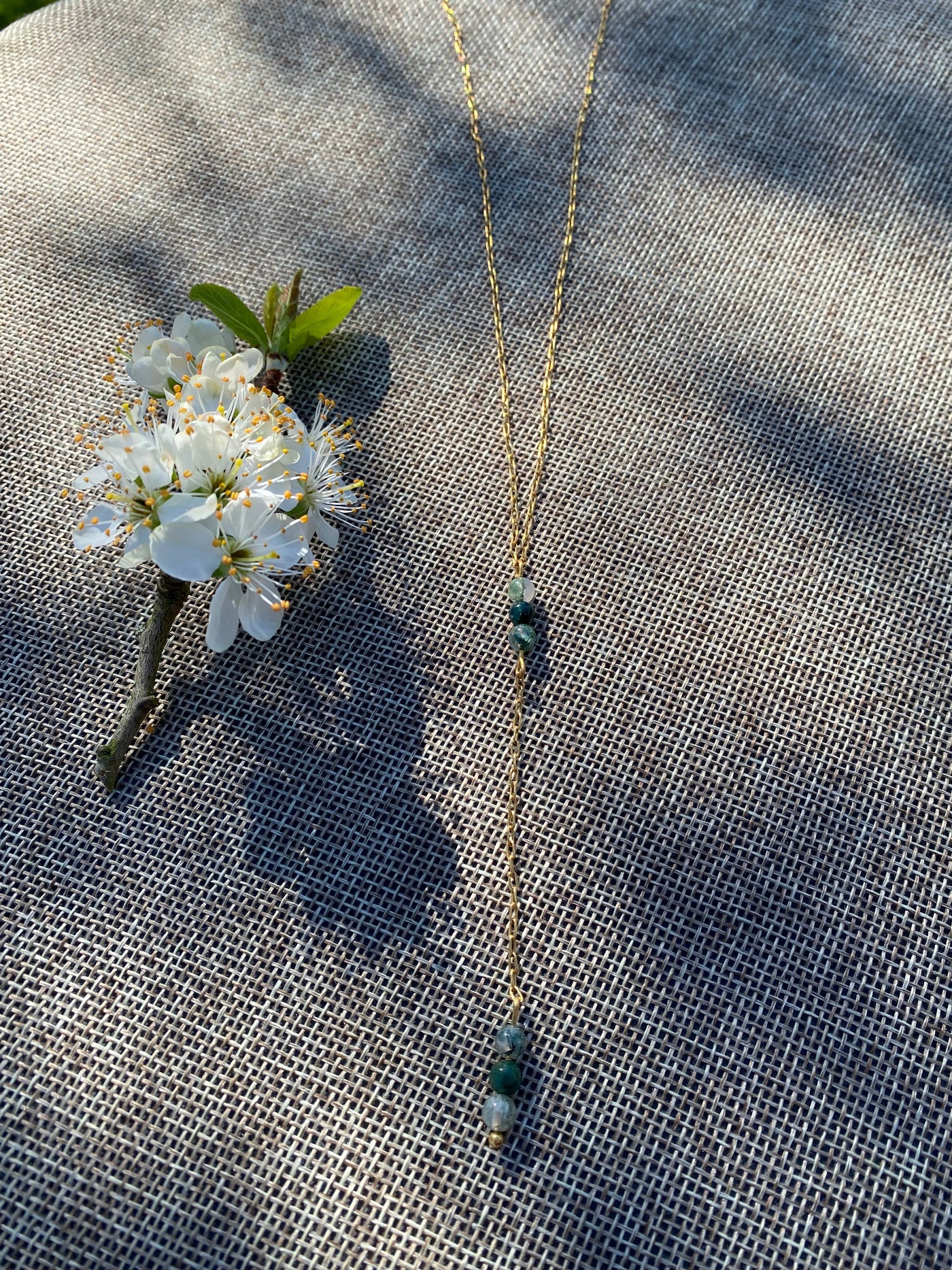 Collier ETERNITY, agate-mousse, doré